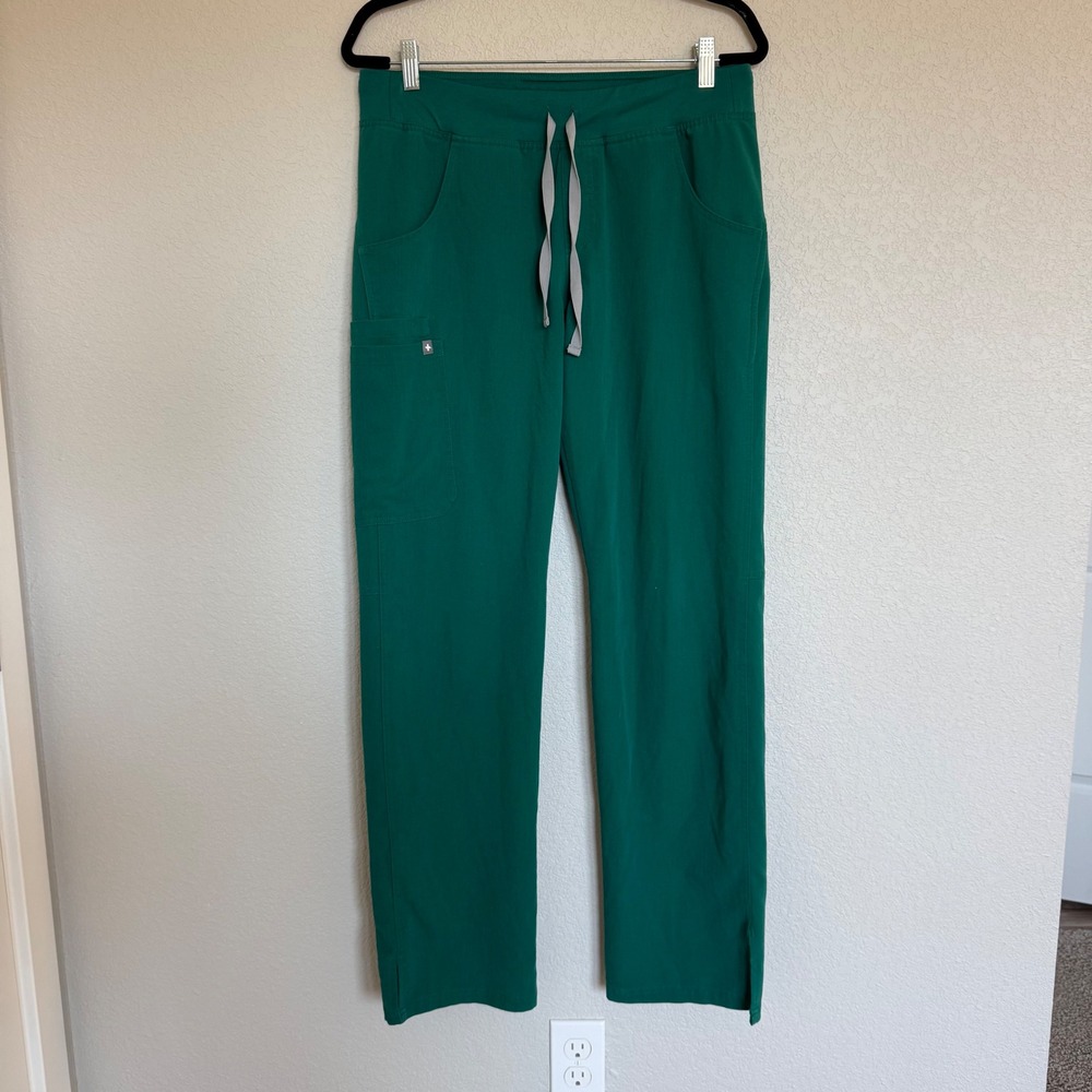 FIGS Technical Collection Kade Women Green Scrub Pants Drawstring Tall M/T